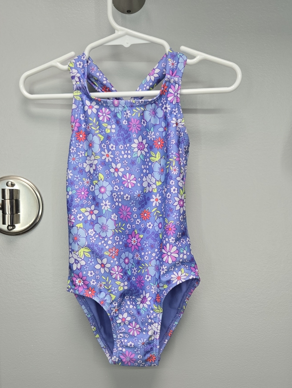 jumping beans Purple Floral One-Piece Swimsuit for Girls